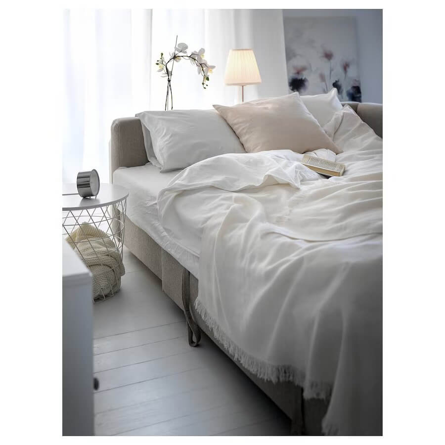 FRIHETEN Corner Sofa Bed with Storage Hyllie Beige Idiya